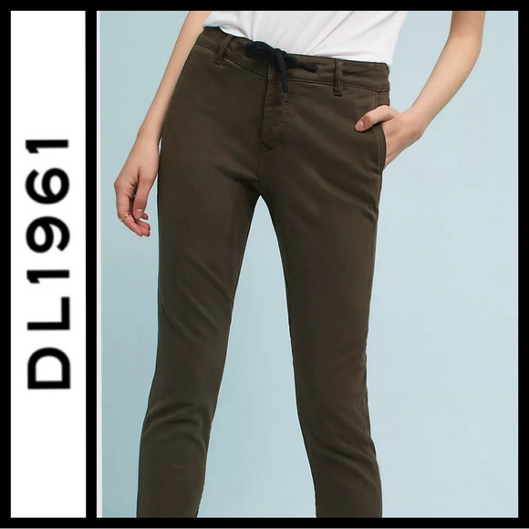 DL1961 Gwen Joggers in Poplar Green - Picture 2 of 6